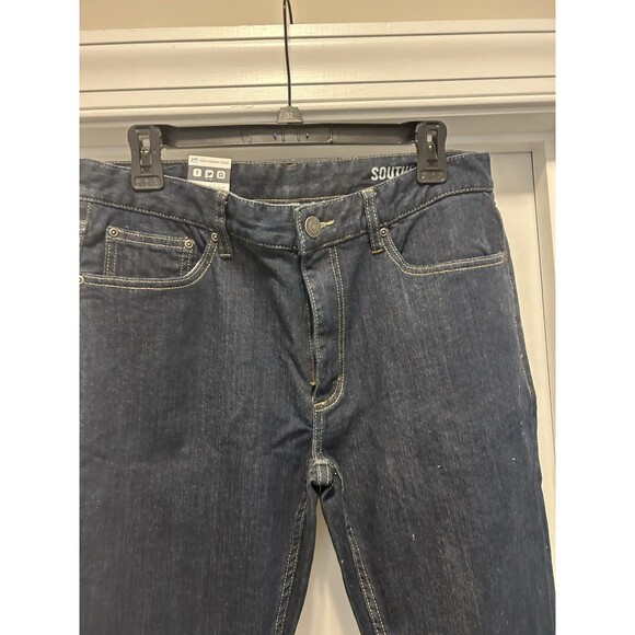 Men's Southern Tide Dark Blue Jeans Charleston Fit Size 32x32 Slight Taper NWT - Picture 2 of 5